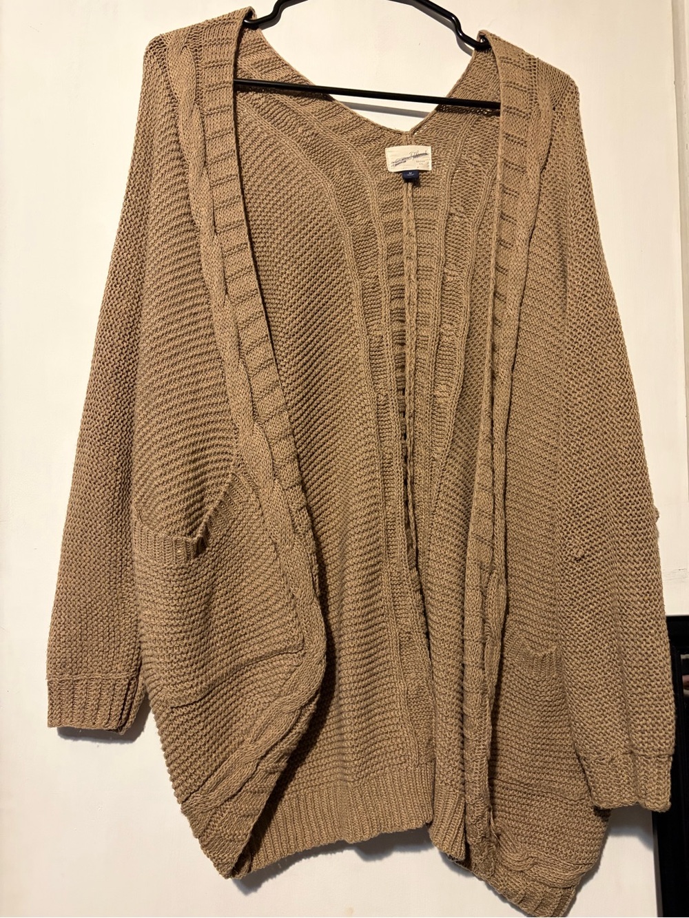 Cozy Open-Front Women's Cardigan Sweater - Taupe